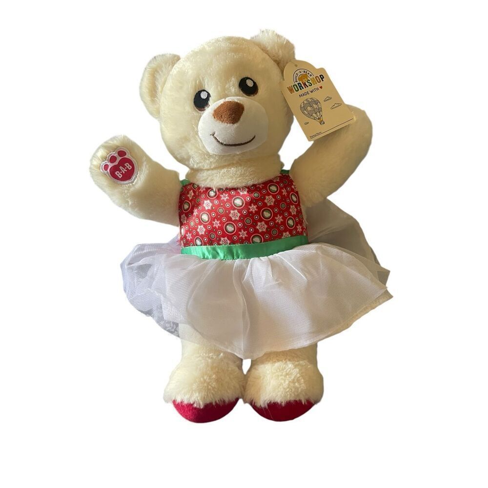 NWT Build-A-Bear Kids Cream 2019 National Teddy Bear Day Stuffed Plush Toy